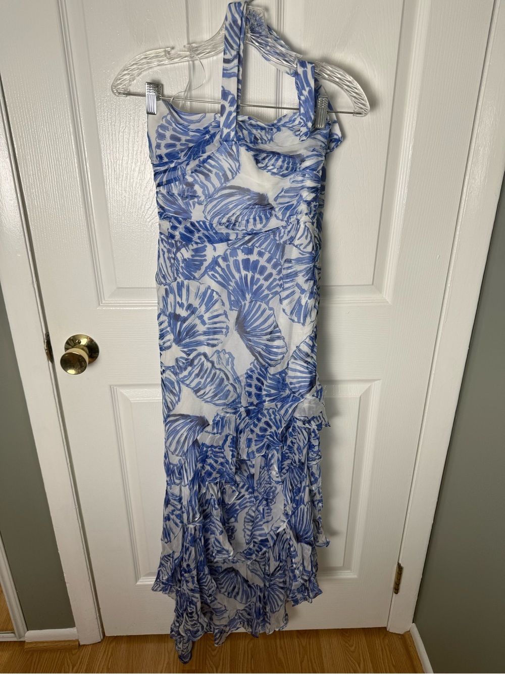 Amanda Uprichard Marabou Dress in Shell Print S - Picture 2 of 9